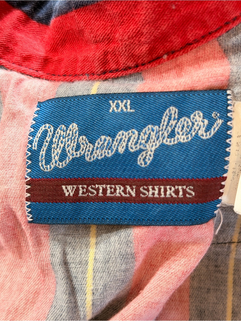 Wrangler Red Navy Striped snap - down Shirt - Picture 2 of 12